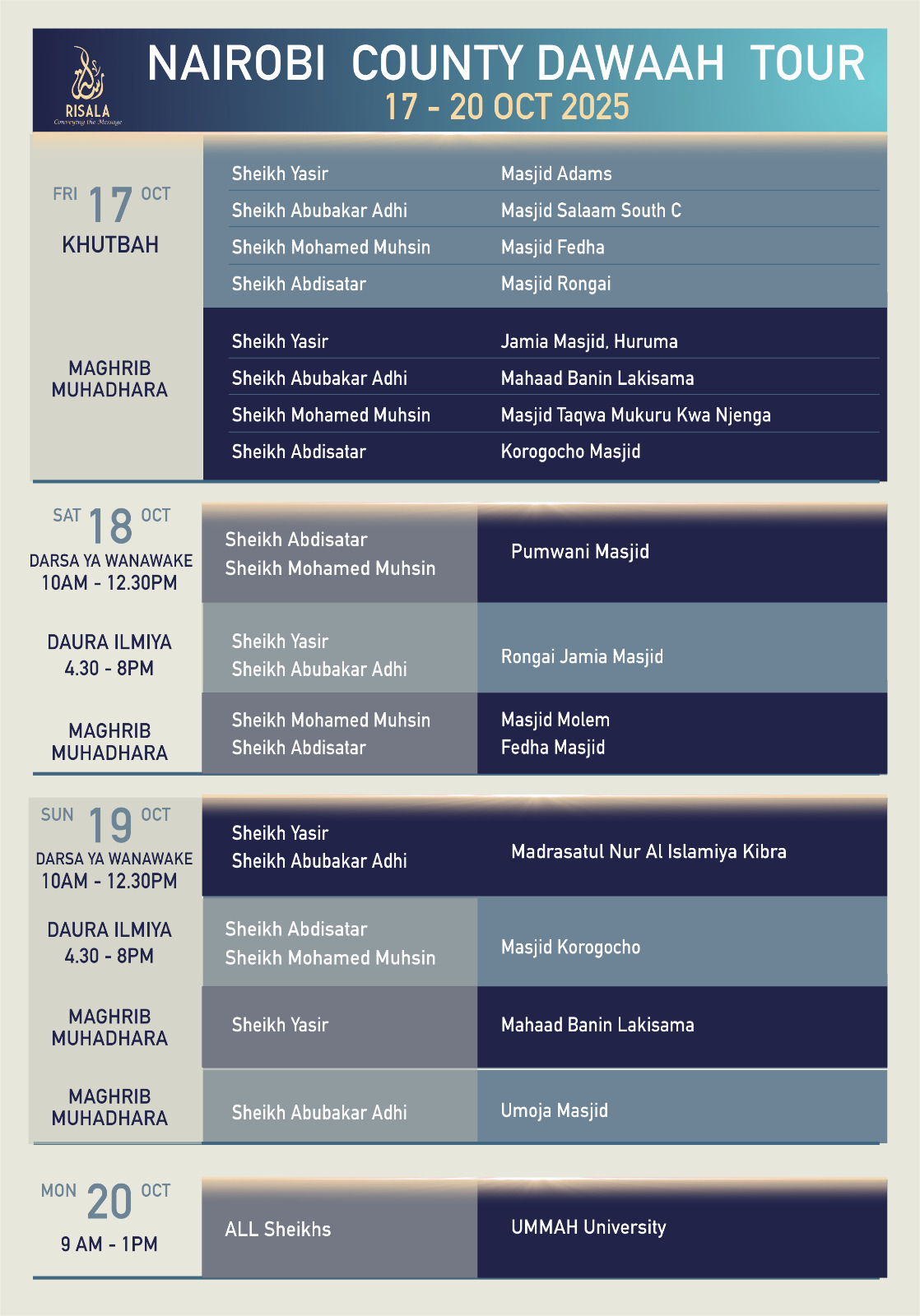 Nairobi County Dawaah Tour poster