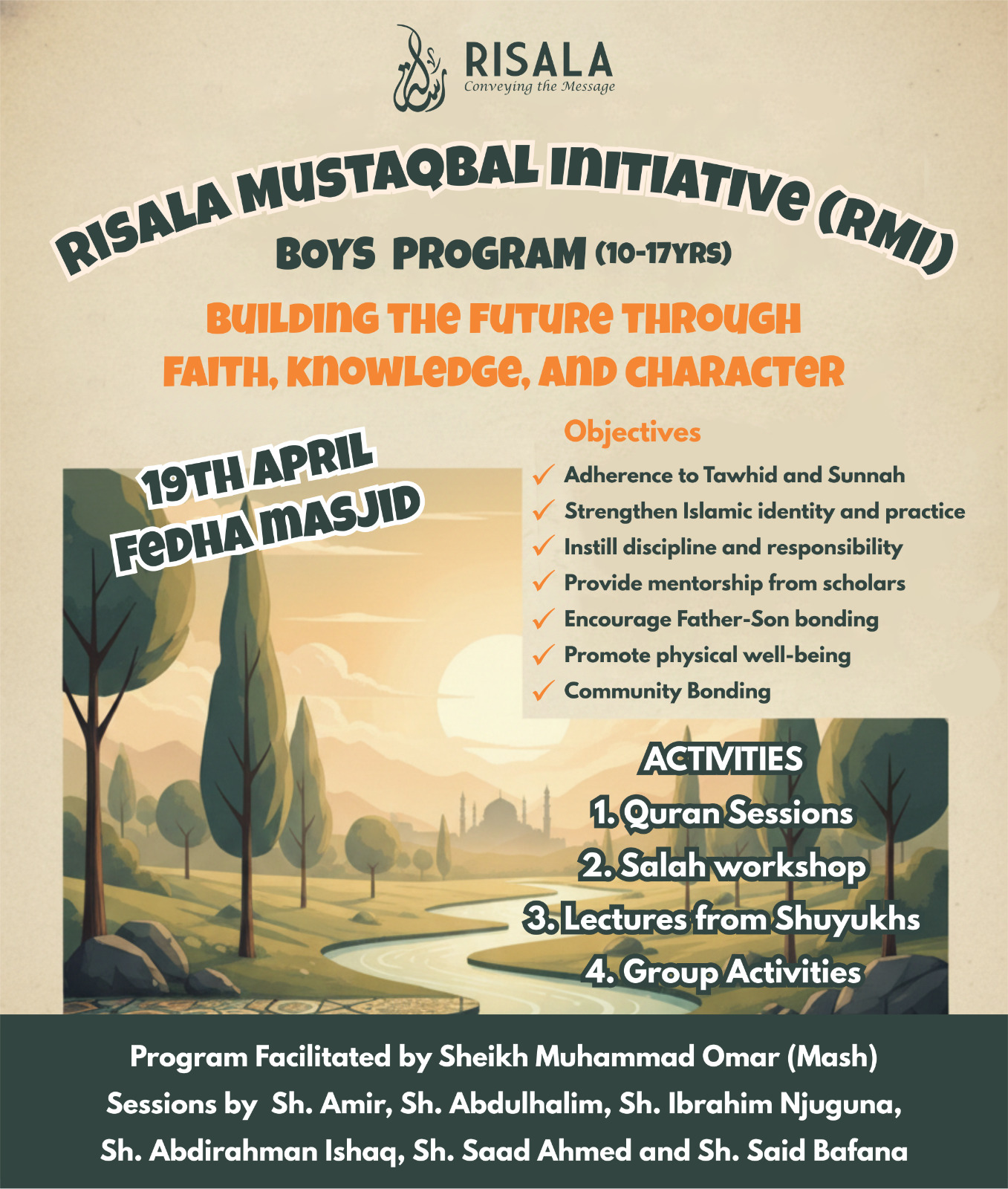 Risala Mustaqbal Initiative (RMI) — Fedha Masjid poster